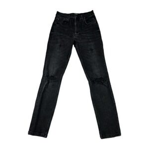 Boyish Jeans Womens Size 26 Zachary Touch Of Evil Distressed Black Denim Pants